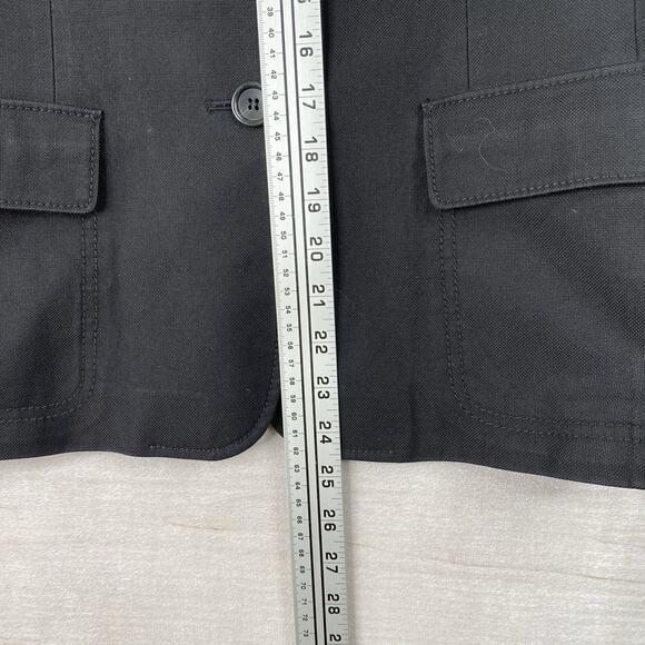 Ann Taylor Blazer Jacket Womens 10 Black Stretch Cotton Lined Two Button Casual - Picture 5 of 10